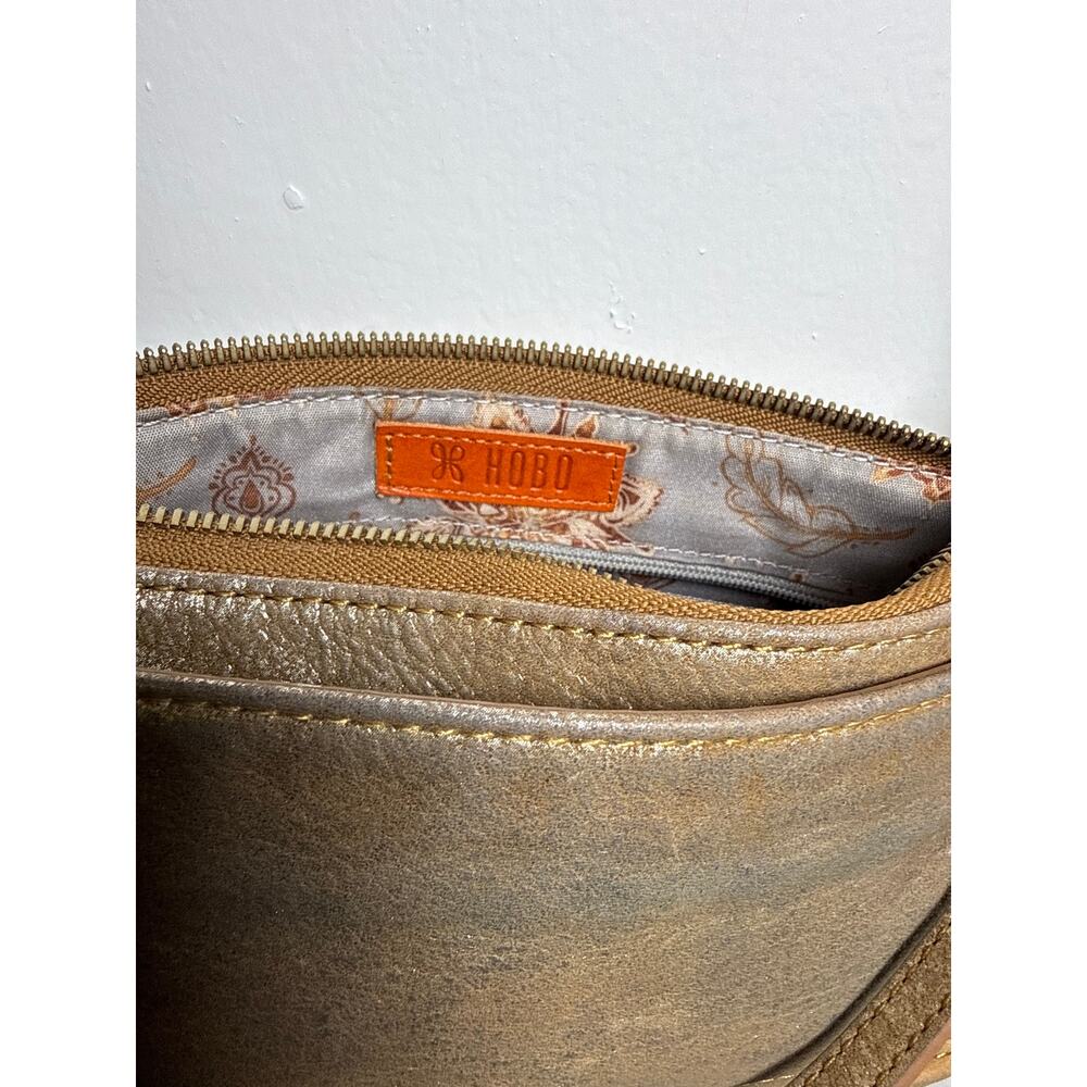 HOBO International Gold Metallic Leather Convertible Crossbody Bag - Picture 4 of 9
